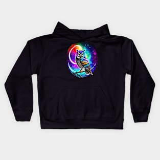 Mystical Moonlight Owl Kids Hoodie